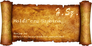 Holéczy Szabina névjegykártya